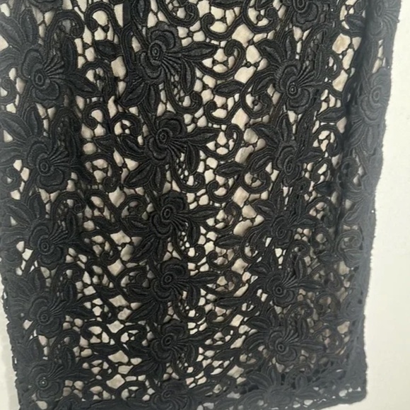 Chetta B Sherrie Bloom Peter Noviello Black Lace Cocktail Dress Sz 12 Bow Belt - Picture 5 of 11